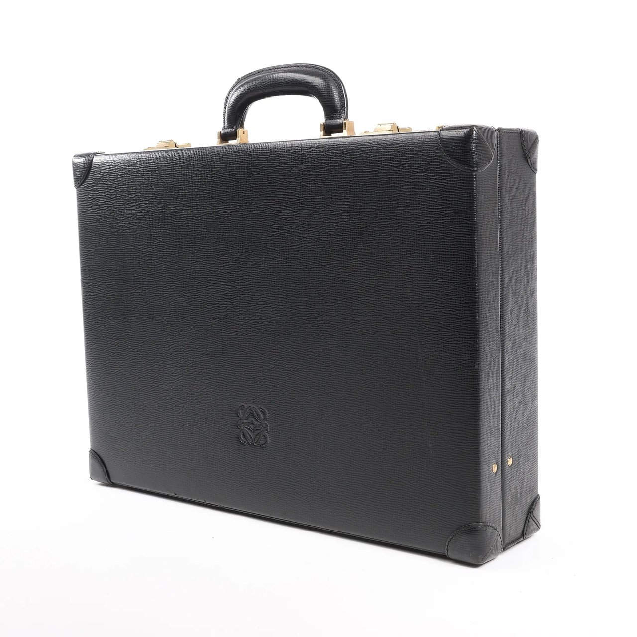 Loewe Loewe Anagram Leather Travel Bag in Black Zwart