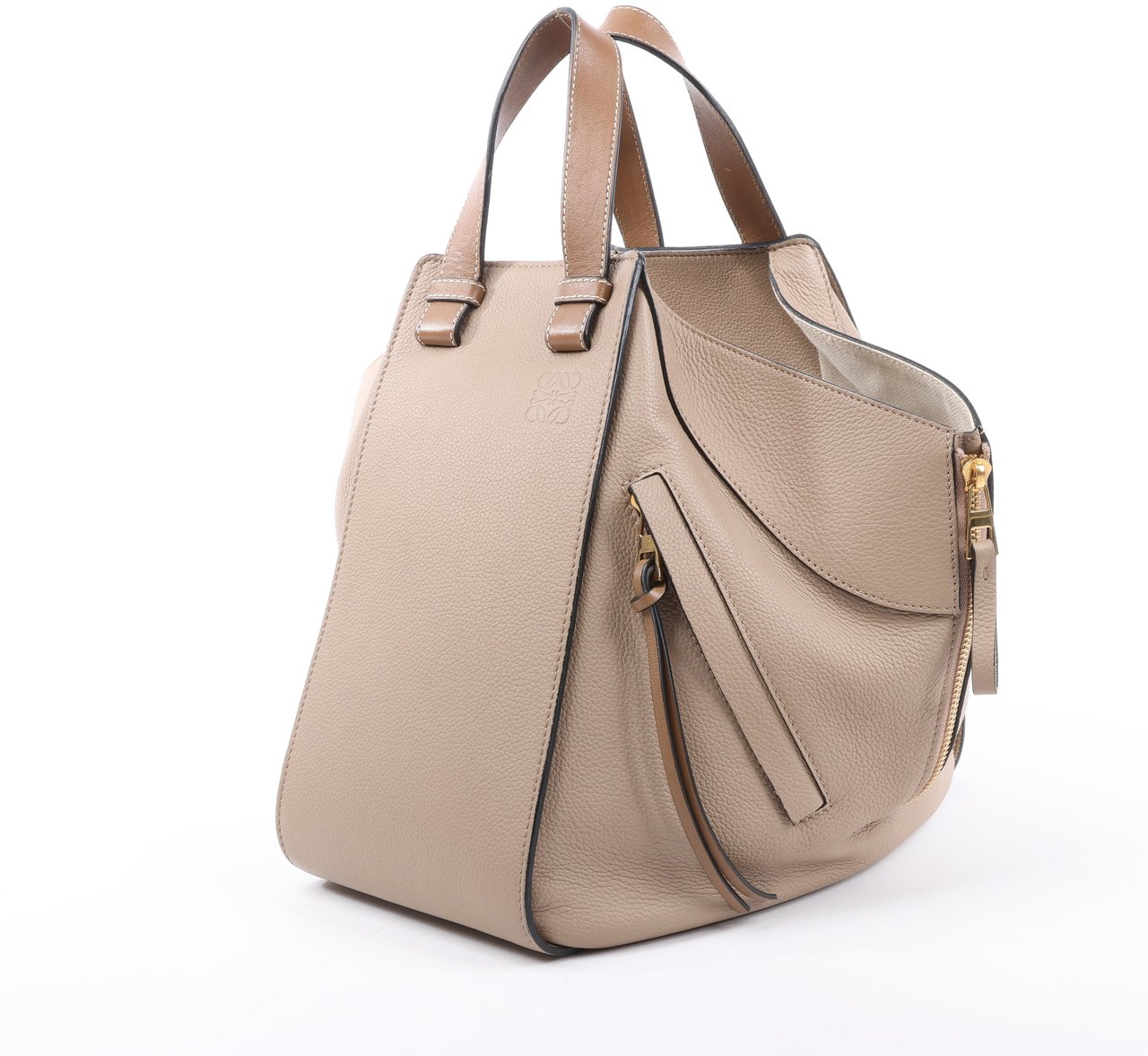 Loewe LOEWE Hammock Medium Leather 2Way Handbag in Beige Beige