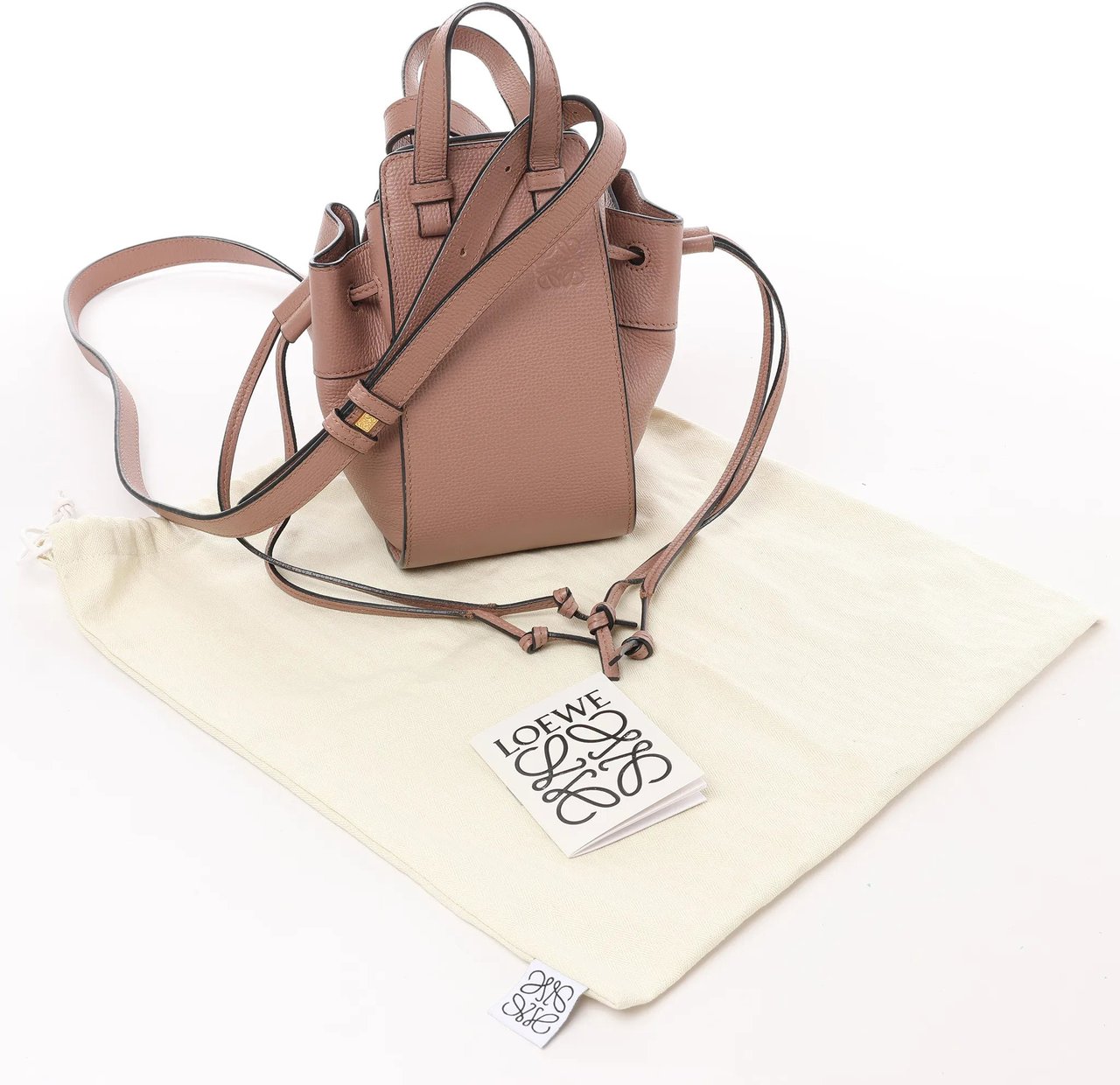 Loewe LOEWE Hammock Mini Leather 2Way Handbag in Dusty Pink Bruin