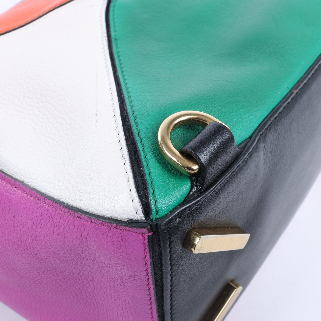 Loewe LOEWE Puzzle Leather Small 2Way Handbag in Multicolor Divers