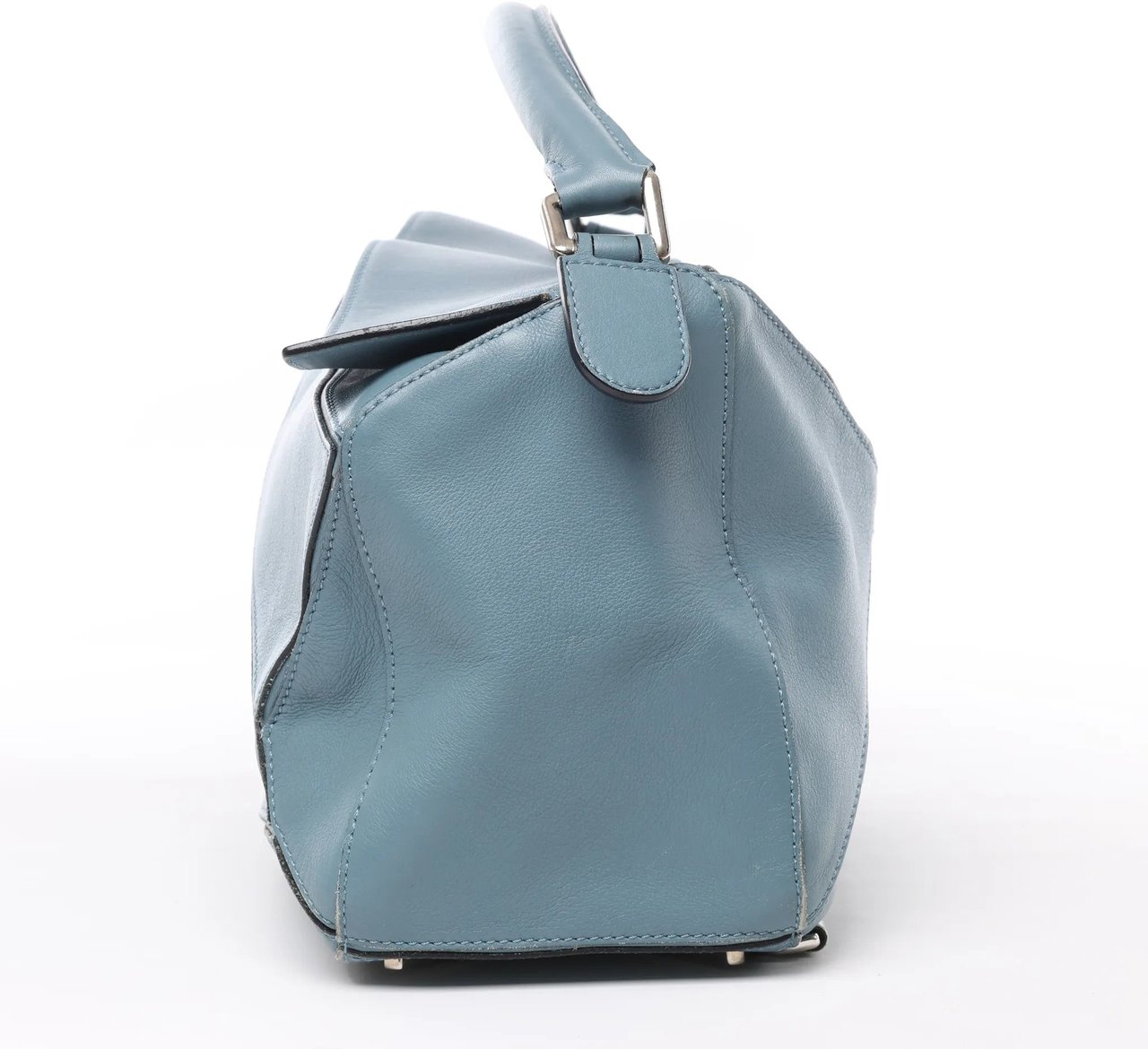 Loewe LOEWE Puzzle Medium Leather 2Way Handbag in Blue Blauw