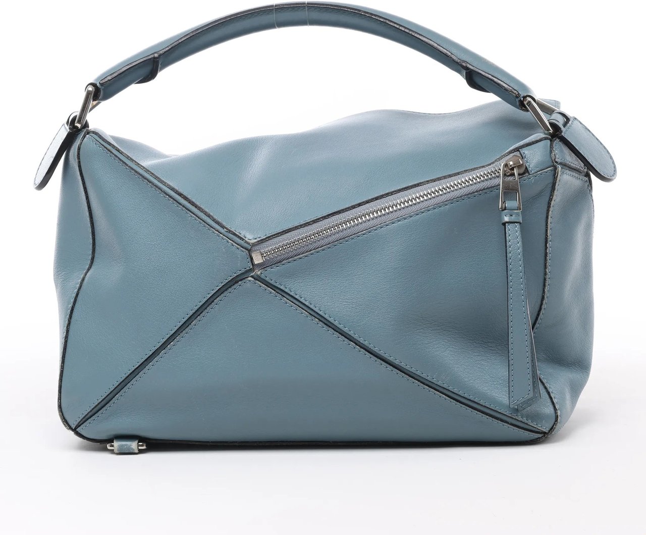 Loewe LOEWE Puzzle Medium Leather 2Way Handbag in Blue Blauw