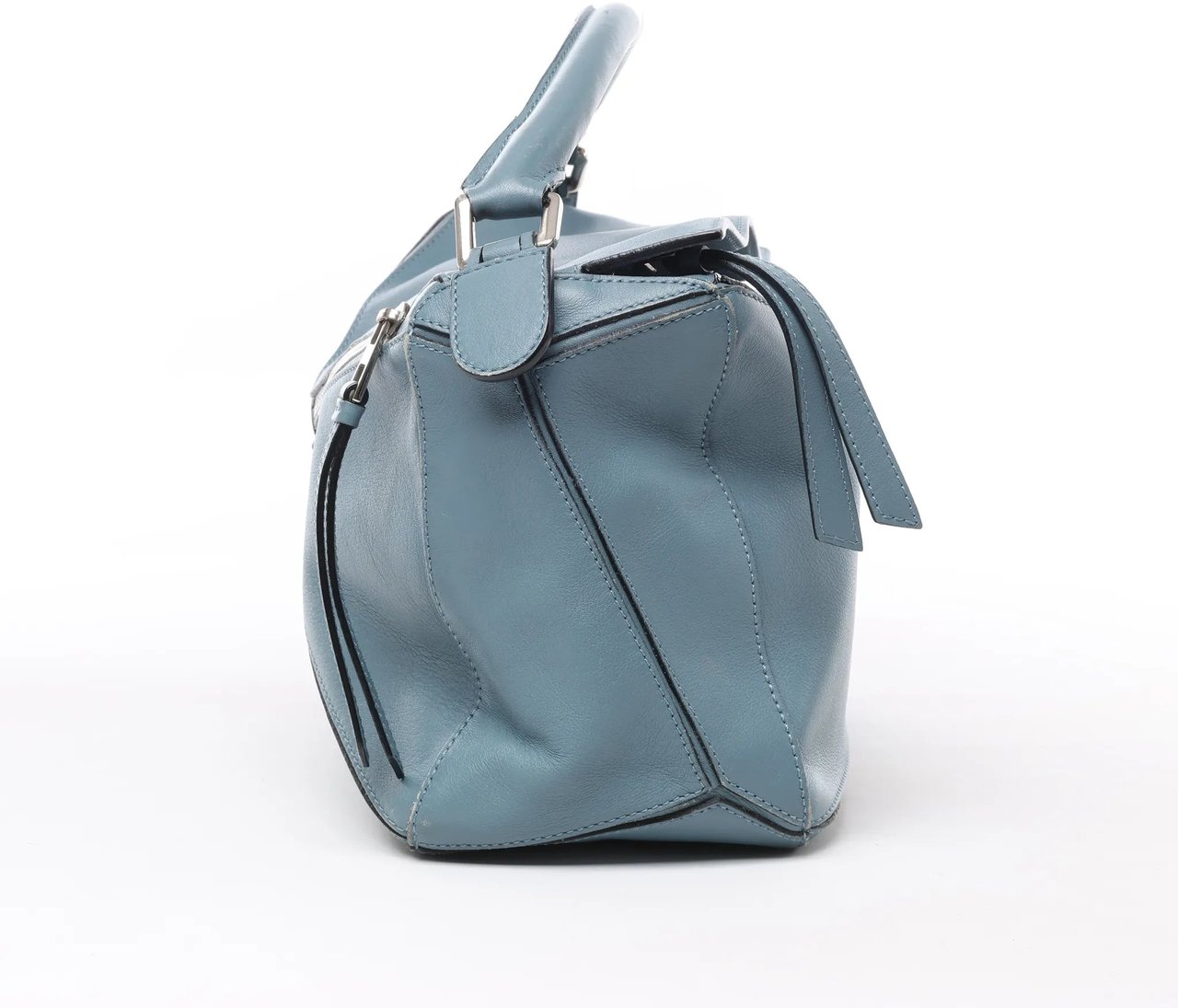 Loewe LOEWE Puzzle Medium Leather 2Way Handbag in Blue Blauw