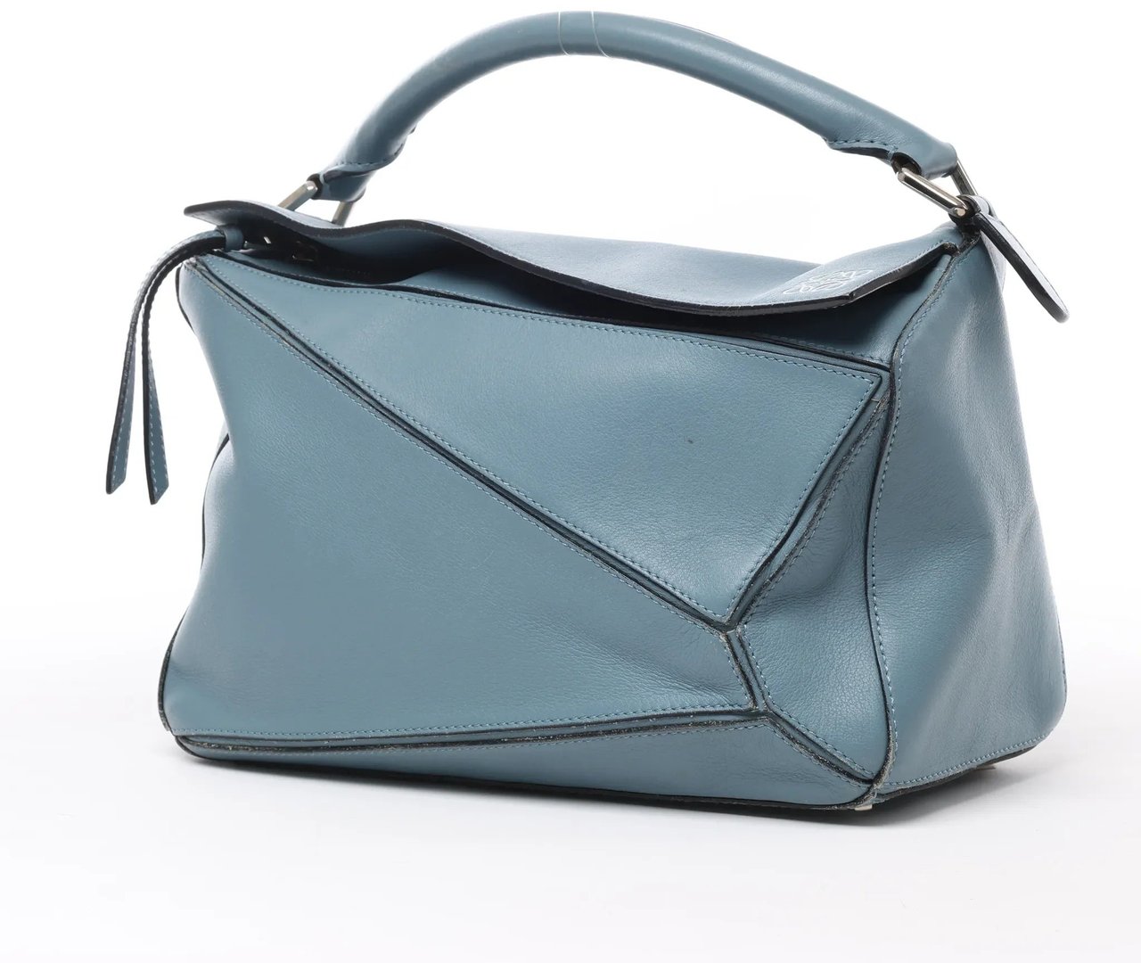 Loewe LOEWE Puzzle Medium Leather 2Way Handbag in Blue Blauw