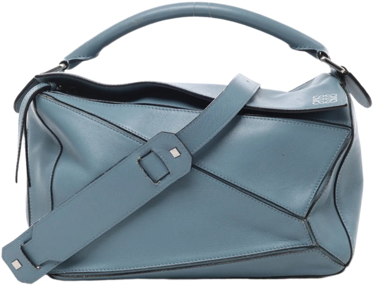 Loewe LOEWE Puzzle Medium Leather 2Way Handbag in Blue Blauw