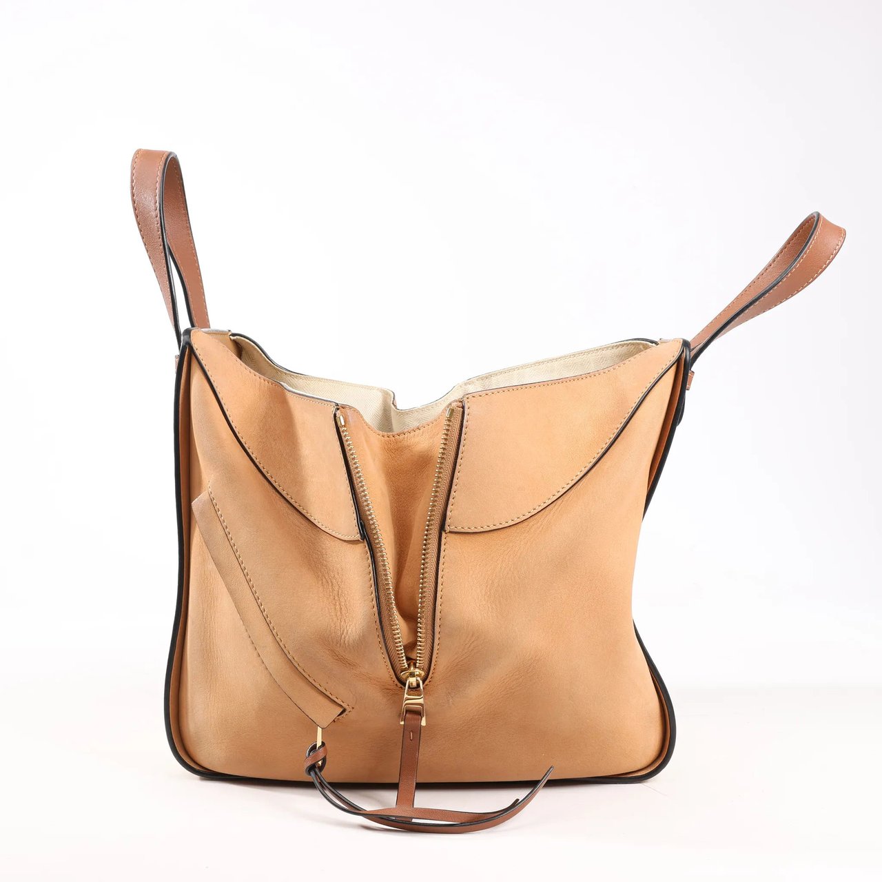 Loewe LOEWE Hammock Small Leather x Suede Handbag in Brown x Beige Divers