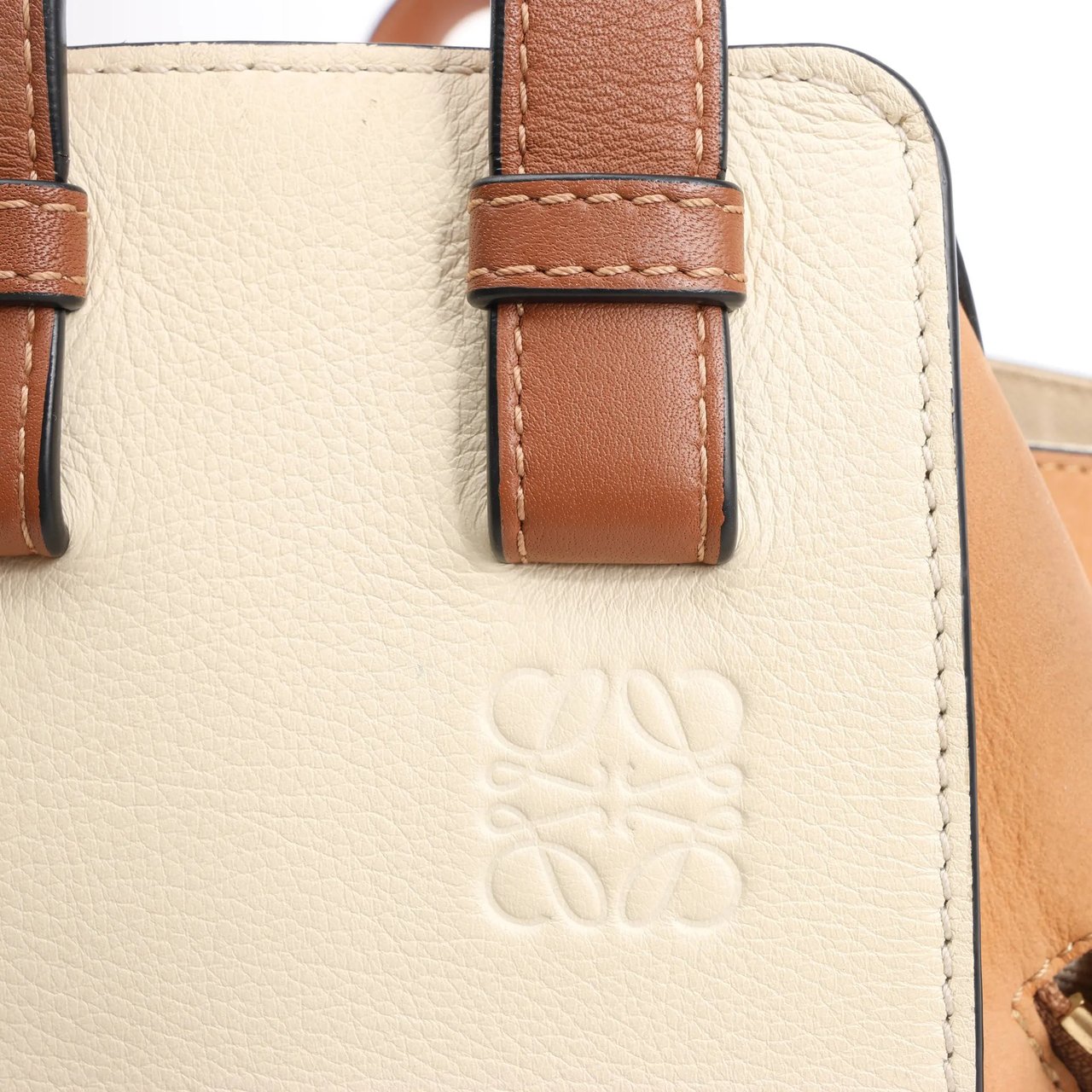 Loewe LOEWE Hammock Small Leather x Suede Handbag in Brown x Beige Divers