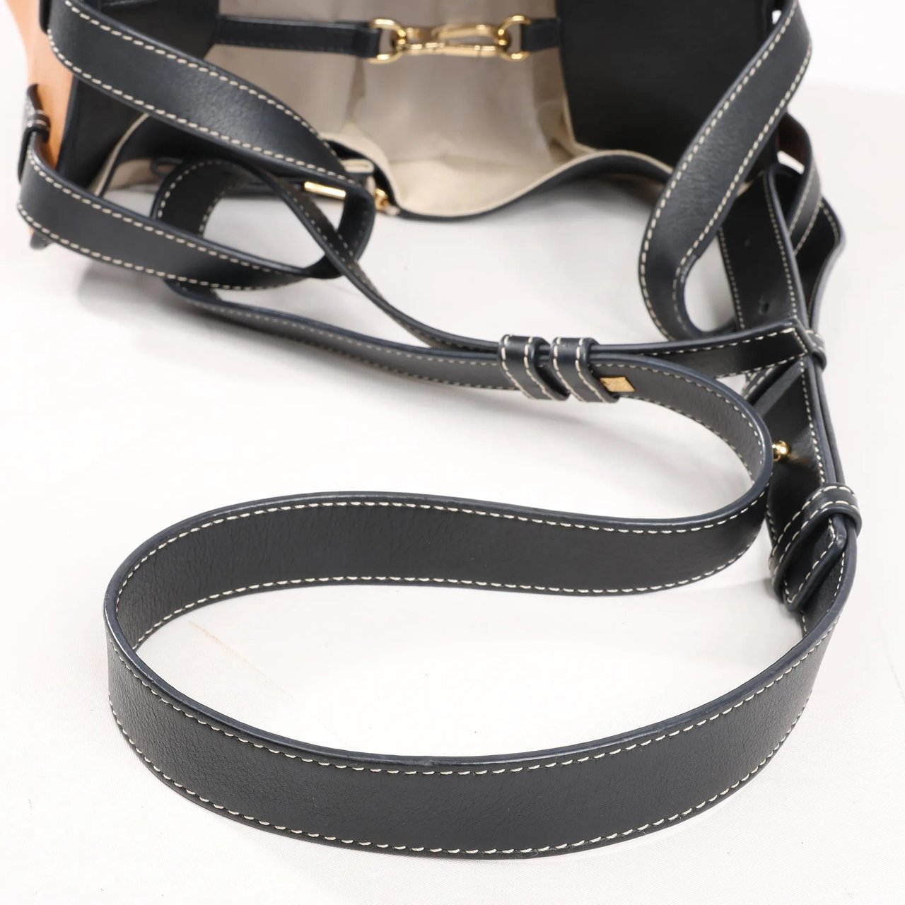 Loewe LOEWE Hammock Small Leather 2Way Handbag in Orange x Black x Beige Divers