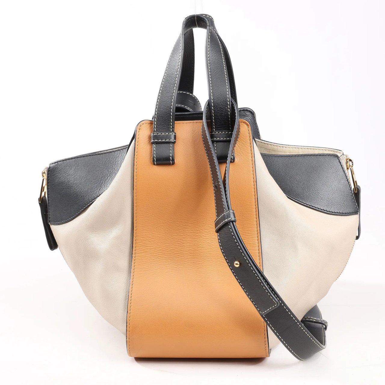 Loewe LOEWE Hammock Small Leather 2Way Handbag in Orange x Black x Beige Divers