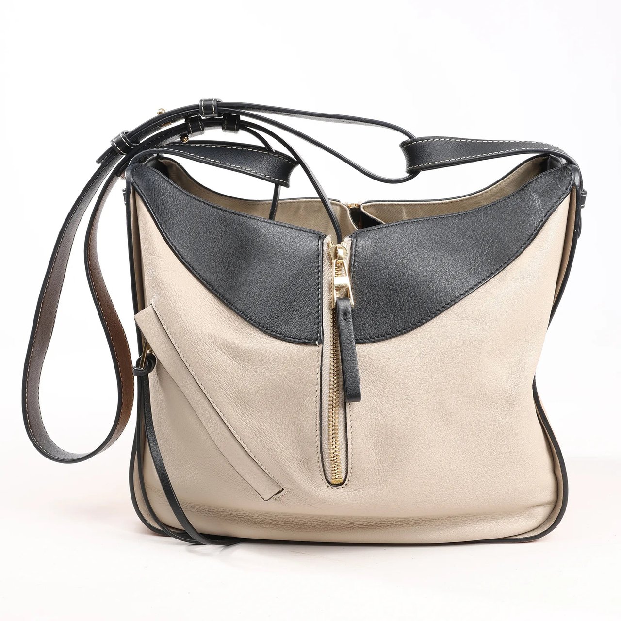 Loewe LOEWE Hammock Small Leather 2Way Handbag in Orange x Black x Beige Divers