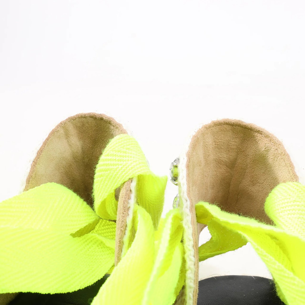 Loewe Loewe STARMARK  Bijou Ribbon Strap Fabric Sandals in Yellow 791910, Size 37 EU Geel