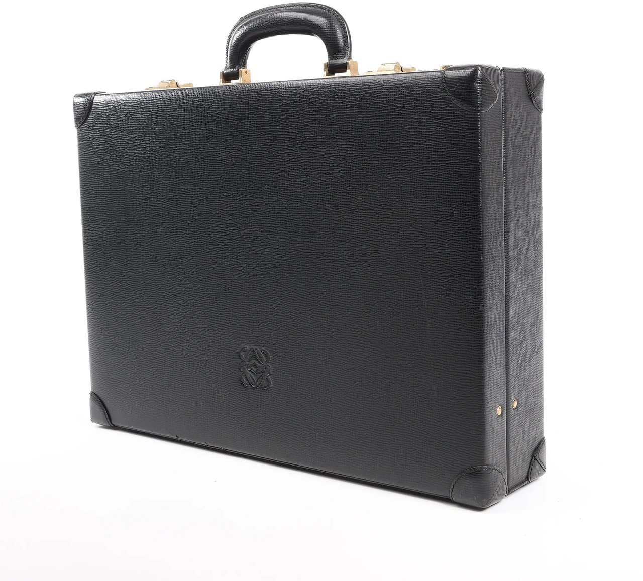 Loewe Loewe Anagram Leather Travel Bag in Black Zwart