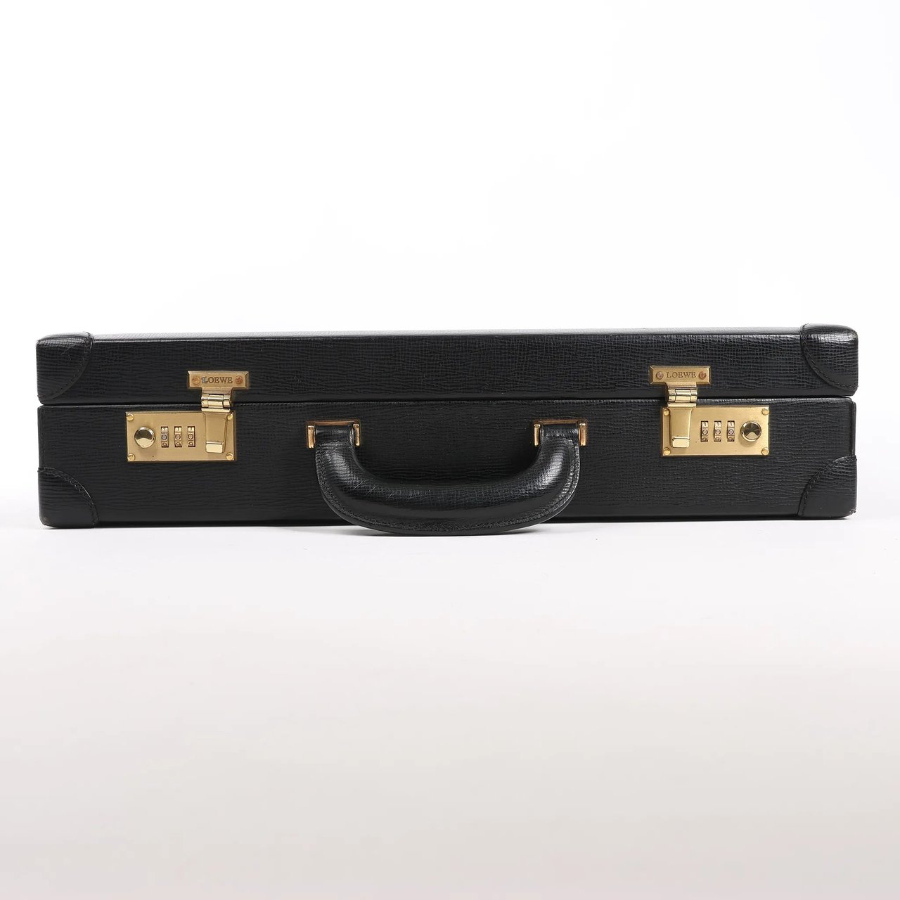 Loewe Loewe Anagram Leather Travel Bag in Black Zwart
