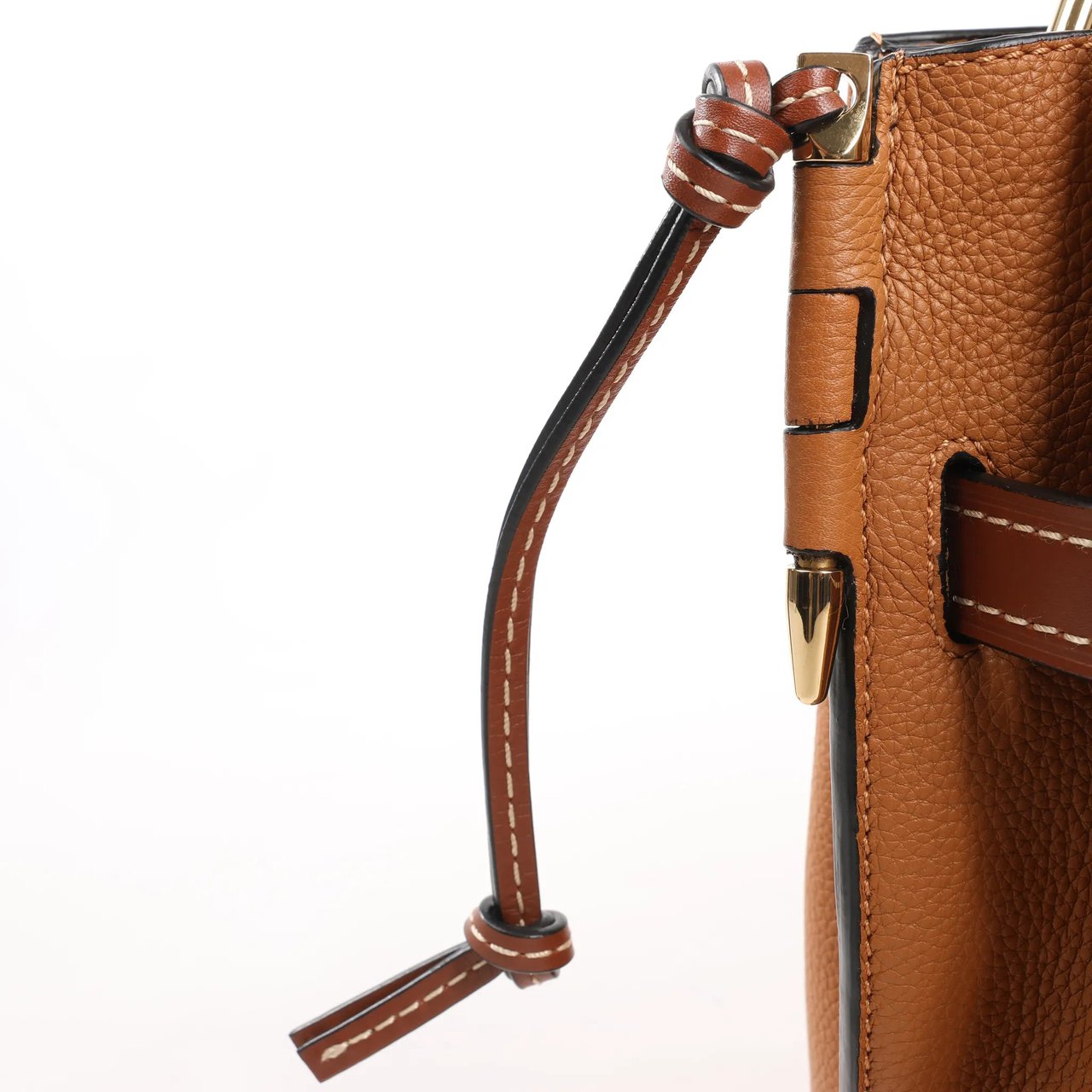 Loewe LOEWE Gate Top Handle Leather 2Way Handbag in Brown Bruin