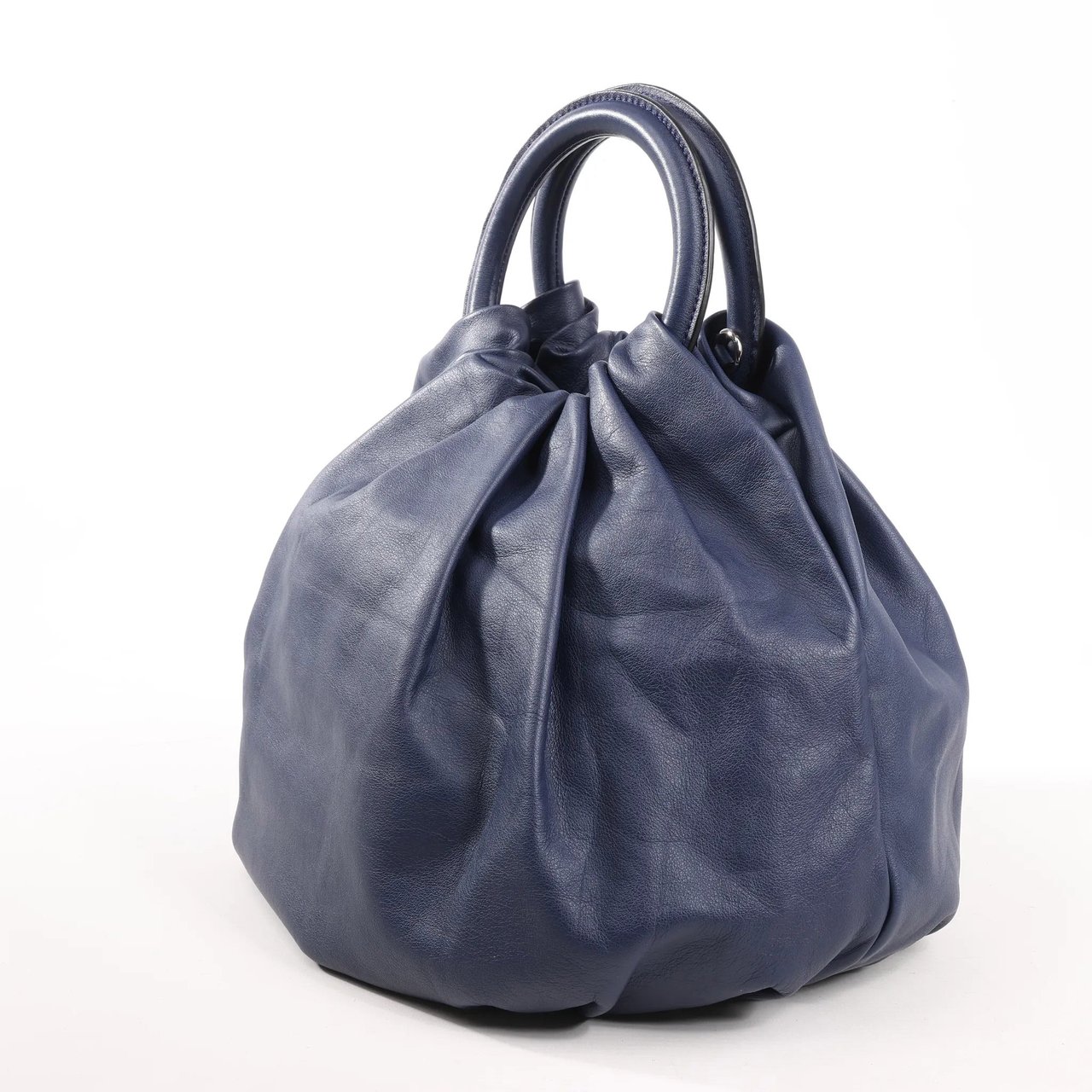 Loewe LOEWE Bounces Leather Handbag in Navy Blue Navy
