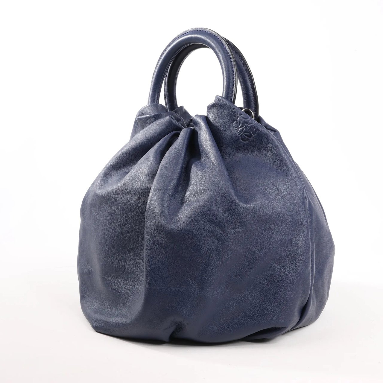 Loewe LOEWE Bounces Leather Handbag in Navy Blue Navy