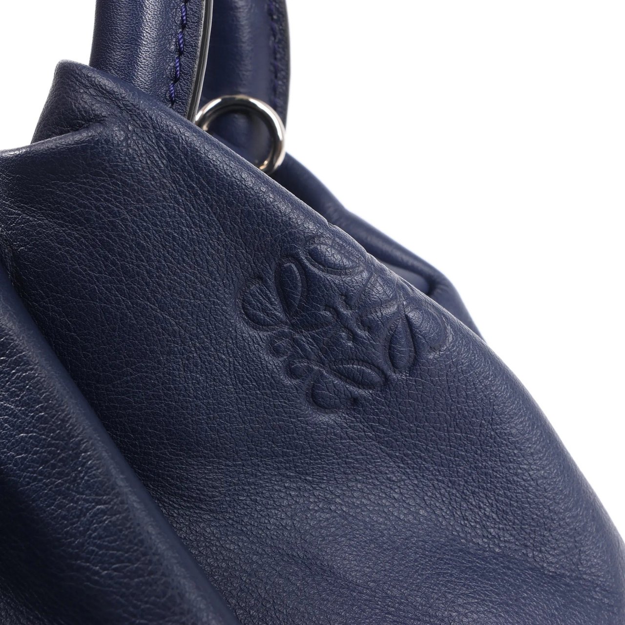 Loewe LOEWE Bounces Leather Handbag in Navy Blue Navy