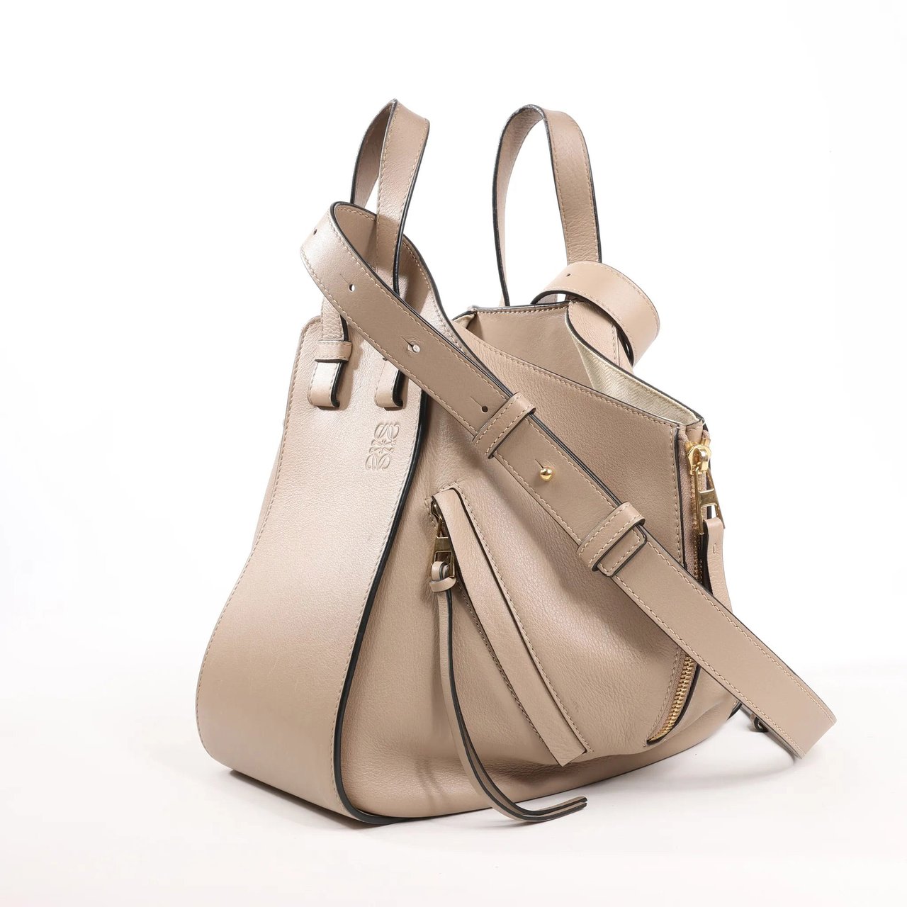 Loewe LOEWE Hammock Small Leather 2Way Handbag in Beige Beige