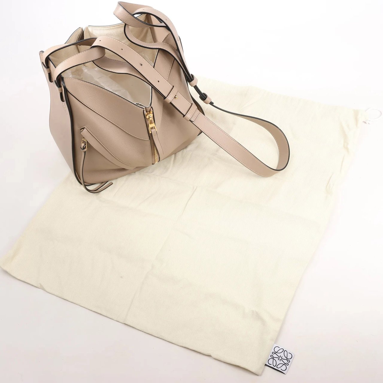 Loewe LOEWE Hammock Small Leather 2Way Handbag in Beige Beige