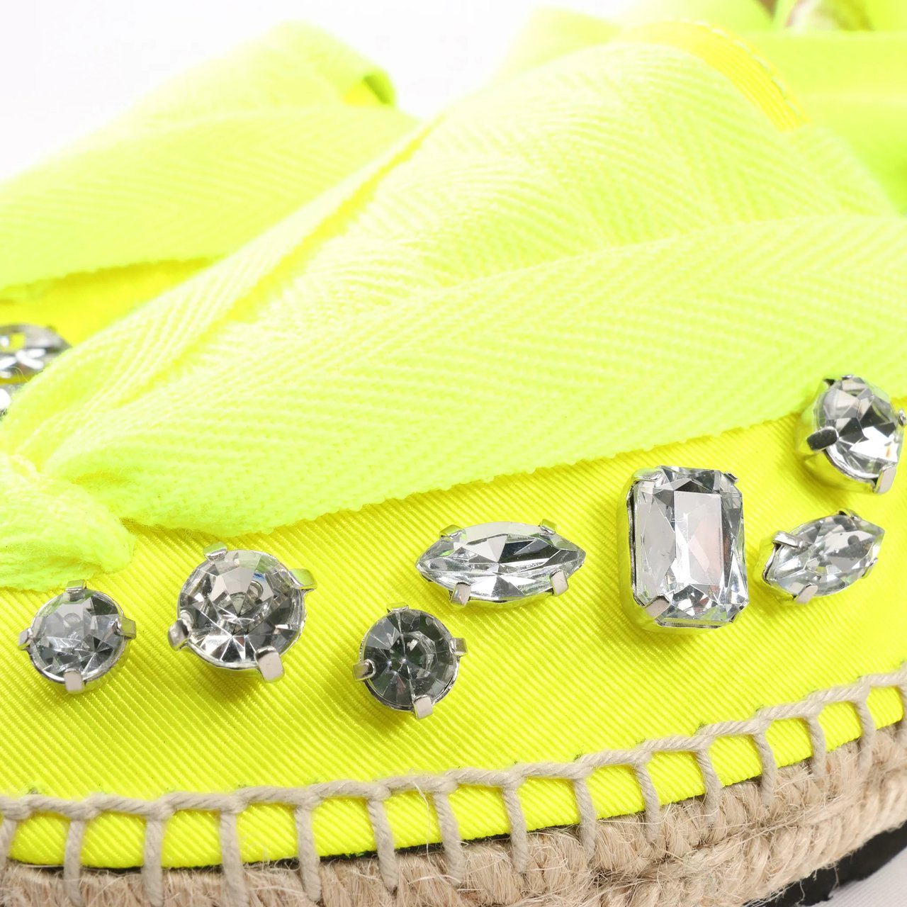 Loewe Loewe STARMARK Bijou Ribbon Strap Fabric Sandals in Yellow 791910, Size 37 EU Geel