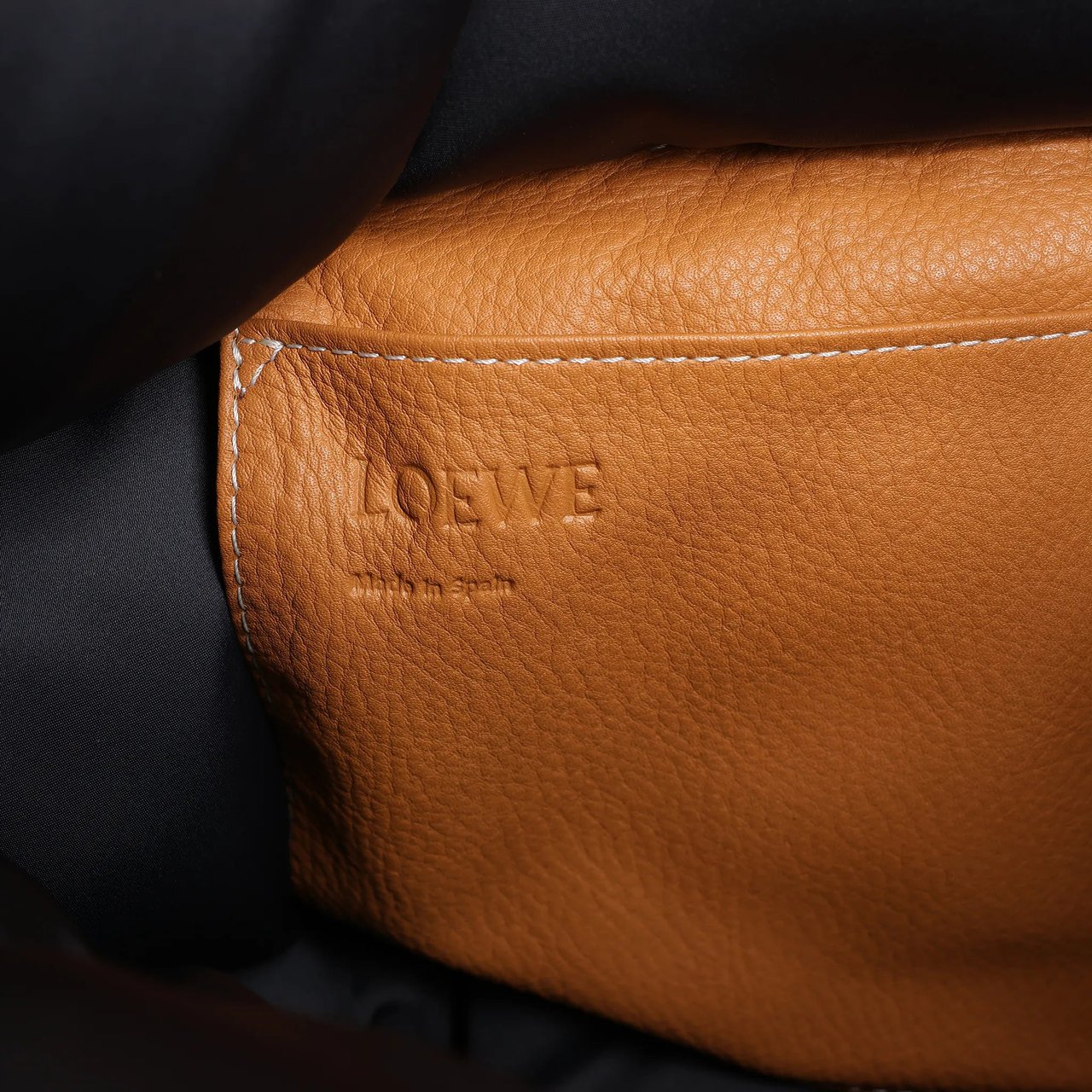 Loewe LOEWE Puffy Yago Leather x Nylon Backpack in Black x Brown Divers