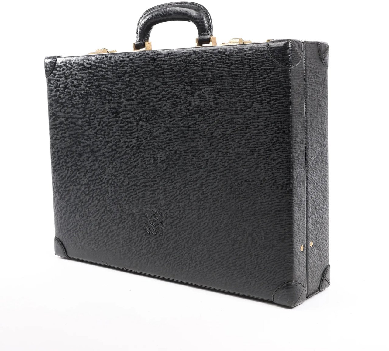 Loewe Loewe Anagram Leather Travel Bag in Black Zwart
