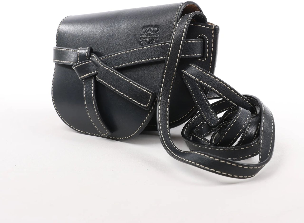 Loewe LOEWE Gate Mini Leather Crossbody Bag in Navy Blue Navy