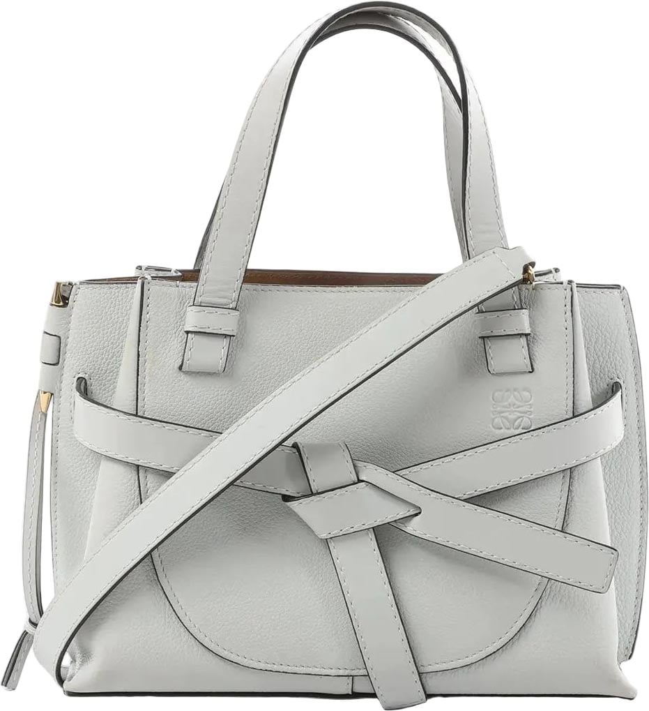 Loewe LOEWE Gate Mini Top Handle Leather 2Way Handbag in Gray Grijs
