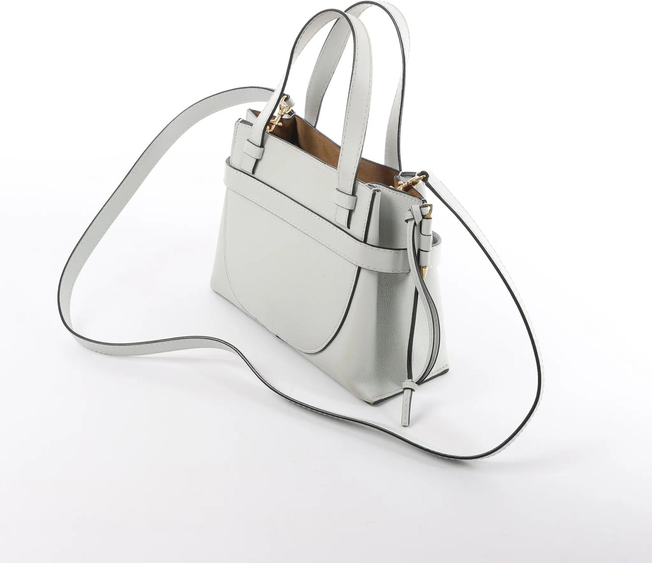 Loewe LOEWE Gate Mini Top Handle Leather 2Way Handbag in Gray Grijs
