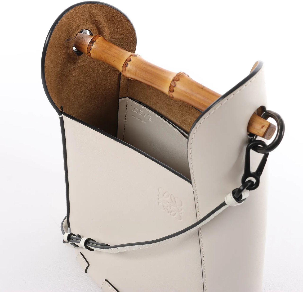 Loewe LOEWE Bamboo Buckets Leather 2Way Handbag in White Wit