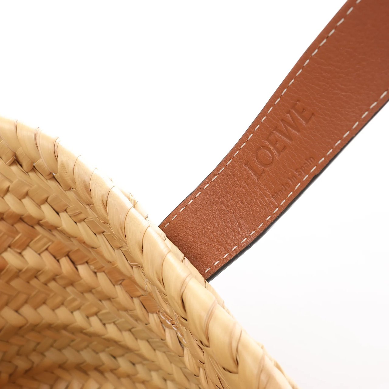 Loewe LOEWE Anagram Basket Small Raffia x Leather Handbag in Beige x Brown Divers