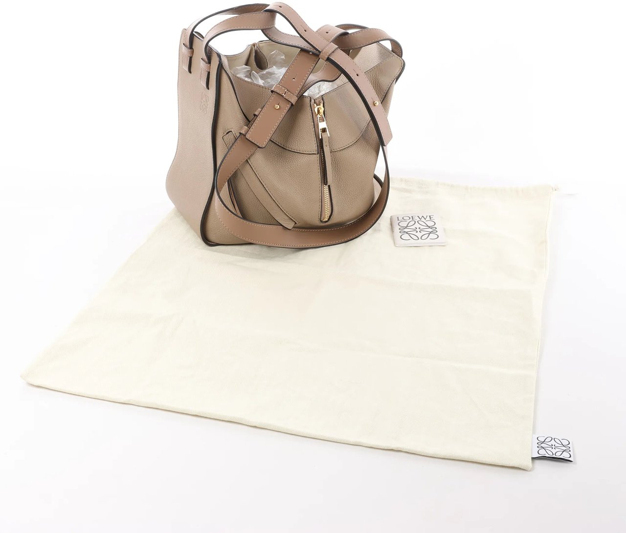 LOEWE Hammock Medium Leather 2Way Handbag in Beige Beige