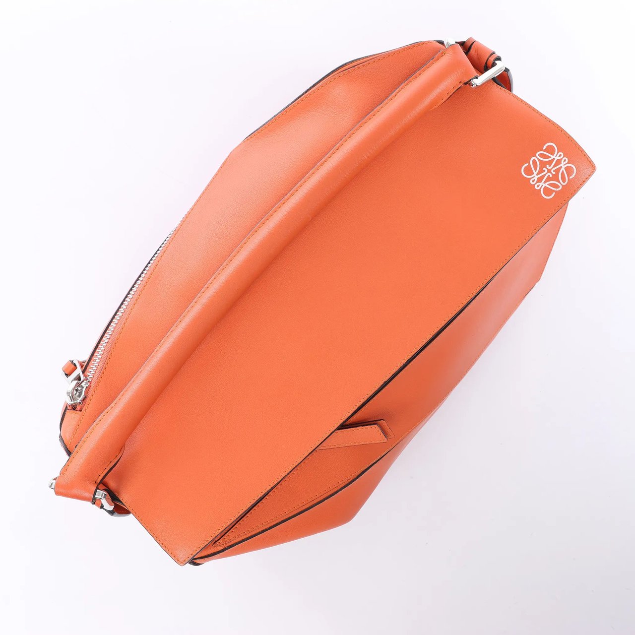 LOEWE Puzzle Large Leather 2Way Handbag in Orange Oranje