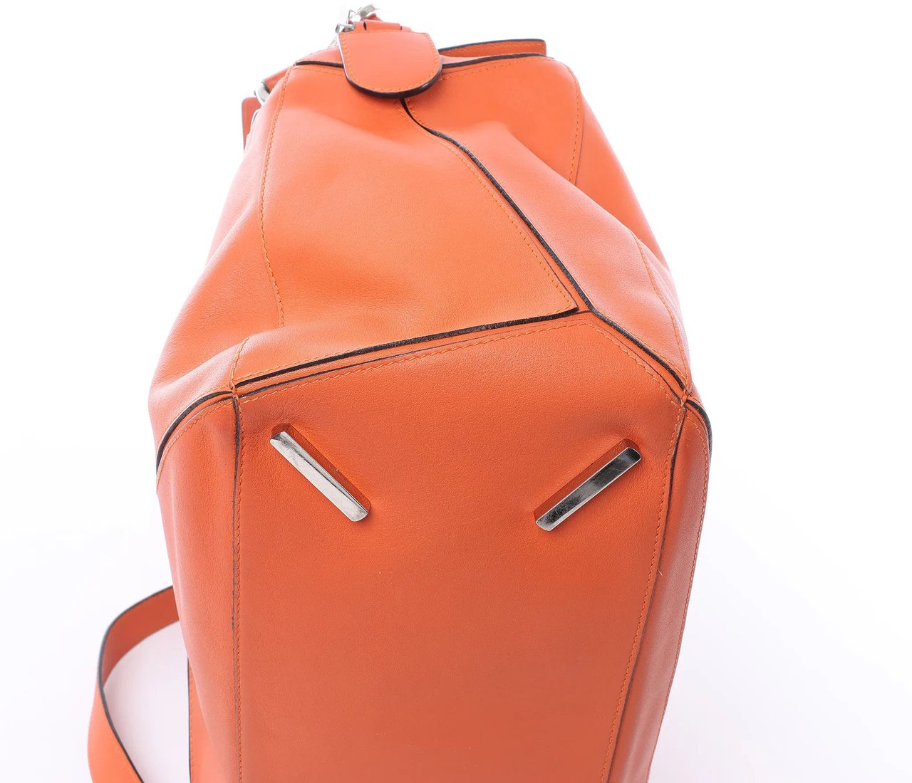 LOEWE Puzzle Large Leather 2Way Handbag in Orange Oranje