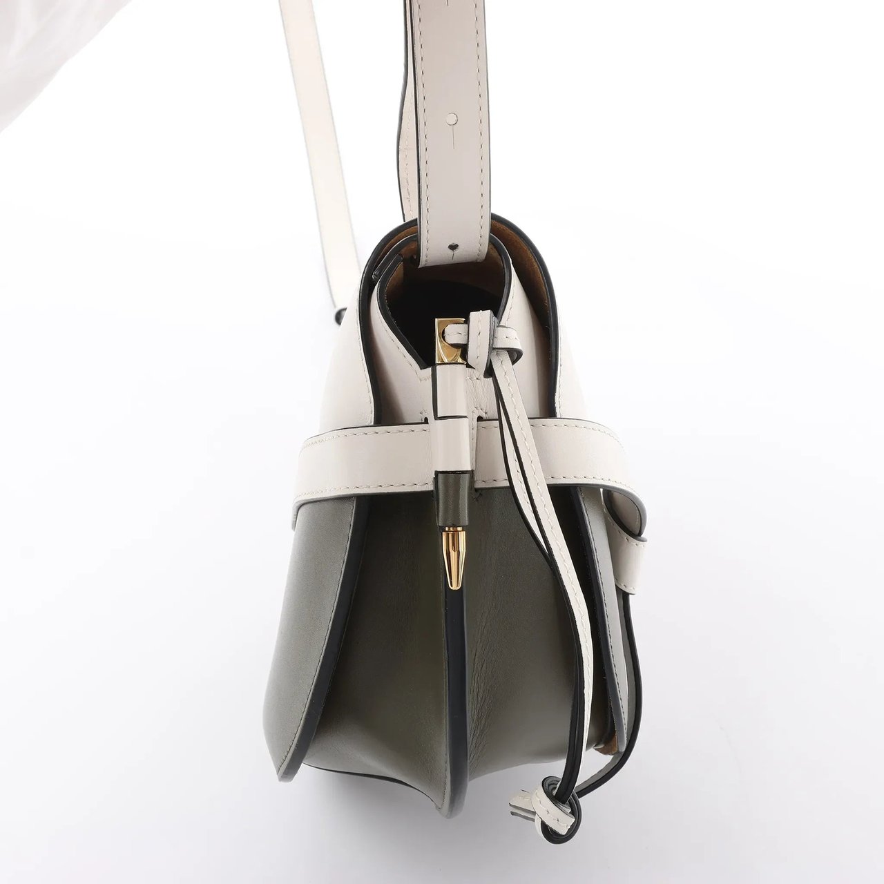 LOEWE Gate Small Crossbody Bag in White x Green Divers