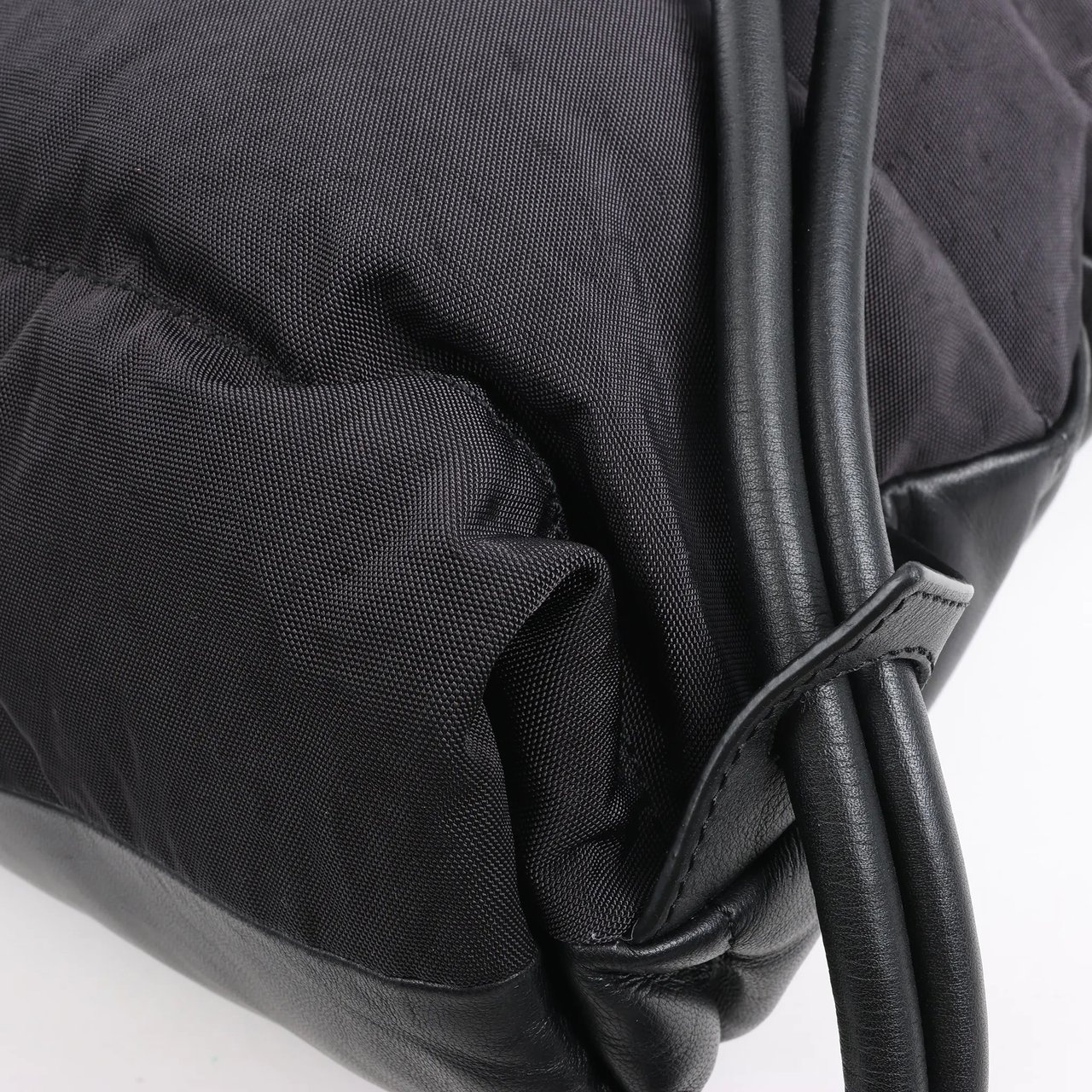LOEWE Puffy Yago Leather x Nylon Backpack in Black x Brown Divers