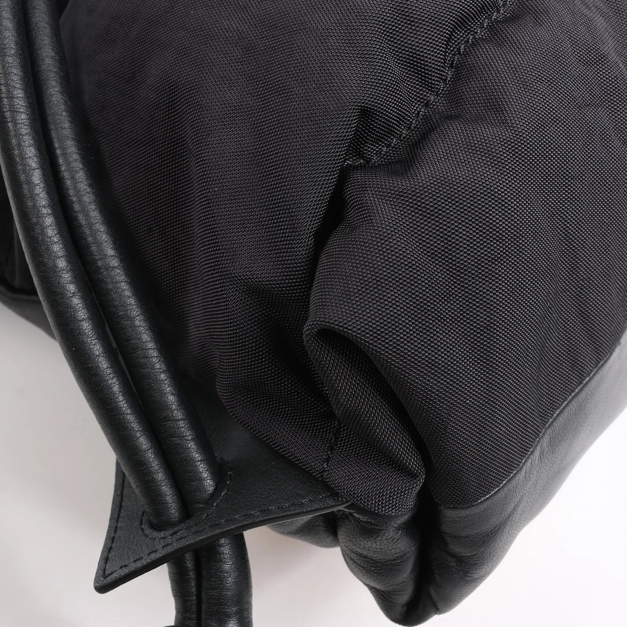 LOEWE Puffy Yago Leather x Nylon Backpack in Black x Brown Divers