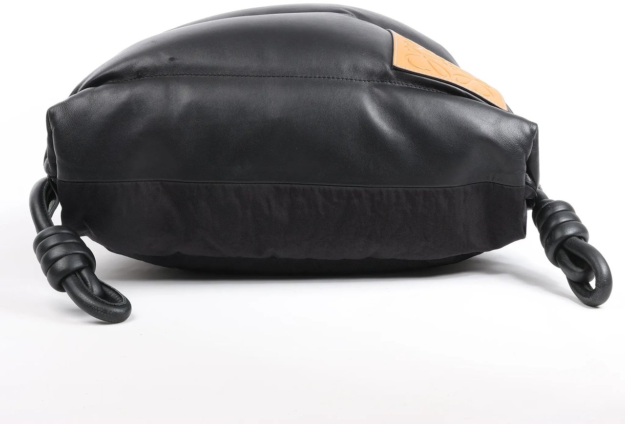 LOEWE Puffy Yago Leather x Nylon Backpack in Black x Brown Divers