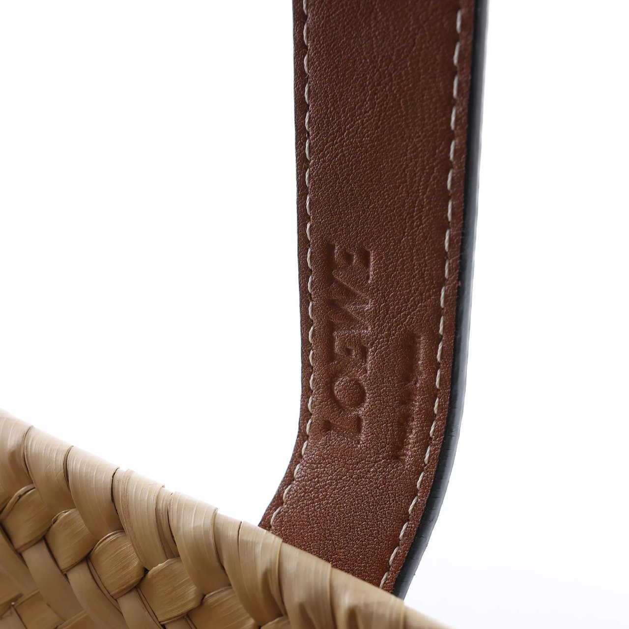 LOEWE Basket Large Raffia x Leather Handbag in Beige x Brown Divers