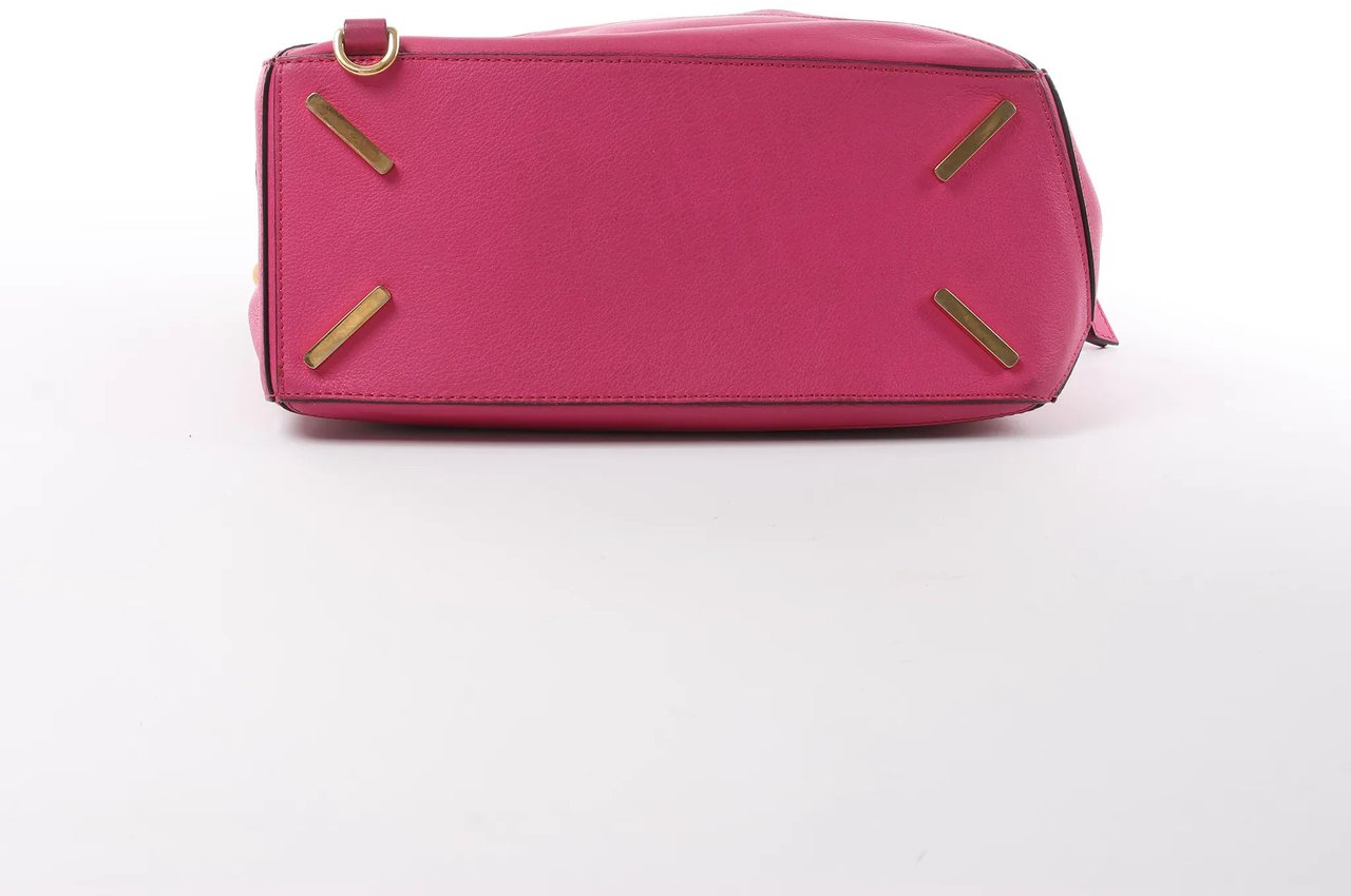 LOEWE Puzzle Medium Leather 2Way Handbag in Pink Roze