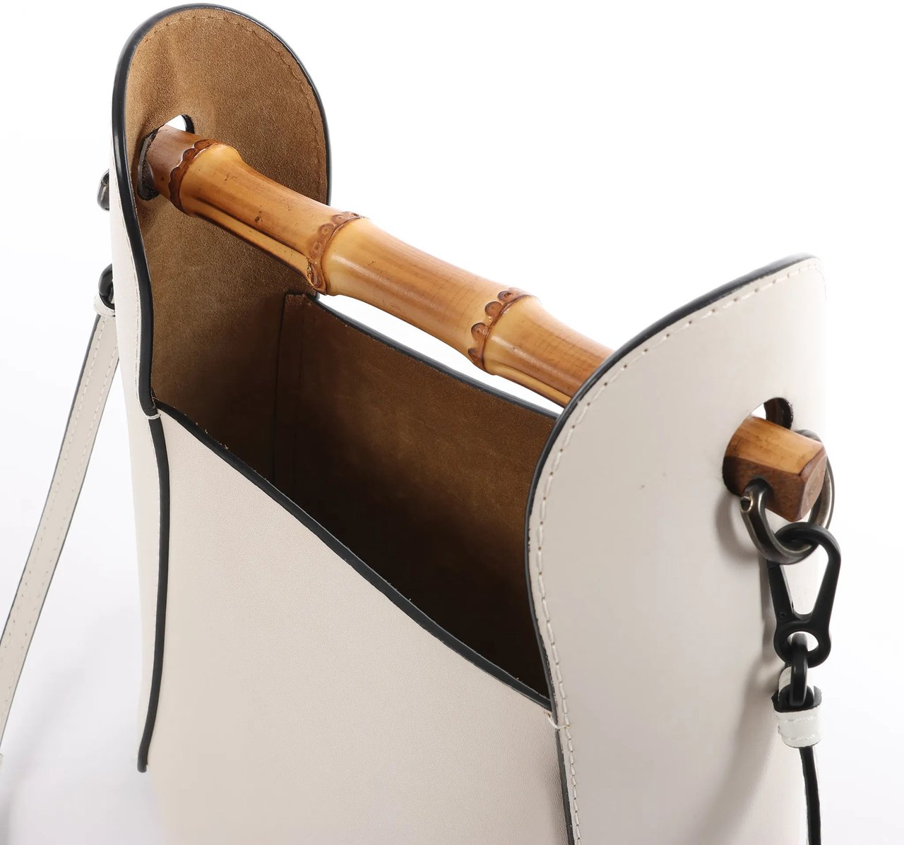 LOEWE Bamboo Buckets Leather 2Way Handbag in White Wit