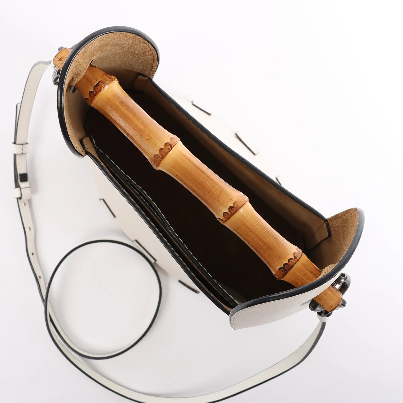 LOEWE Bamboo Buckets Leather 2Way Handbag in White Wit
