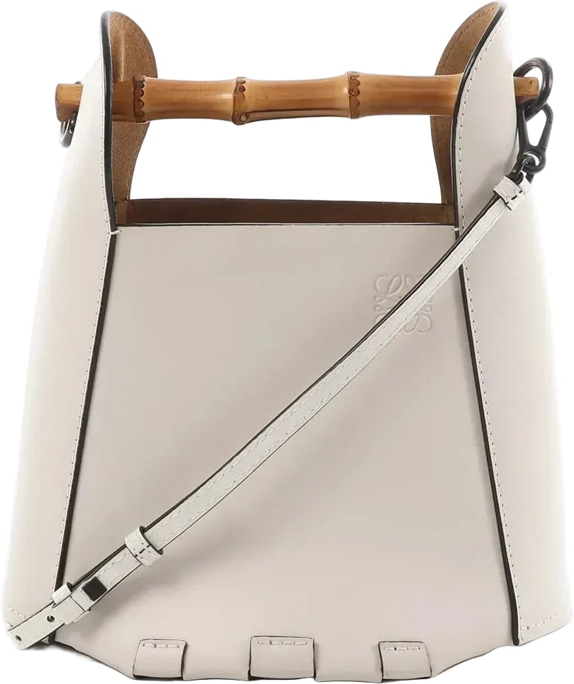 LOEWE Bamboo Buckets Leather 2Way Handbag in White Wit