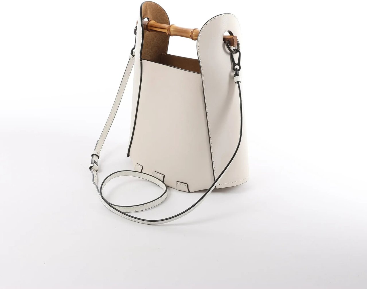 LOEWE Bamboo Buckets Leather 2Way Handbag in White Wit