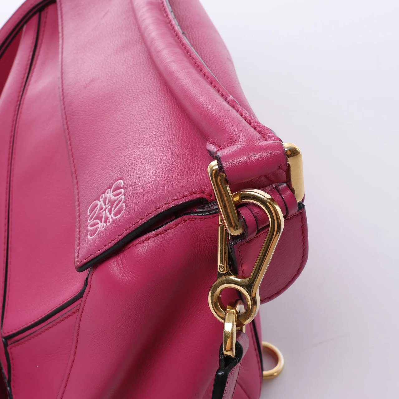 LOEWE Puzzle Small Leather 2Way Handbag in Pink Roze