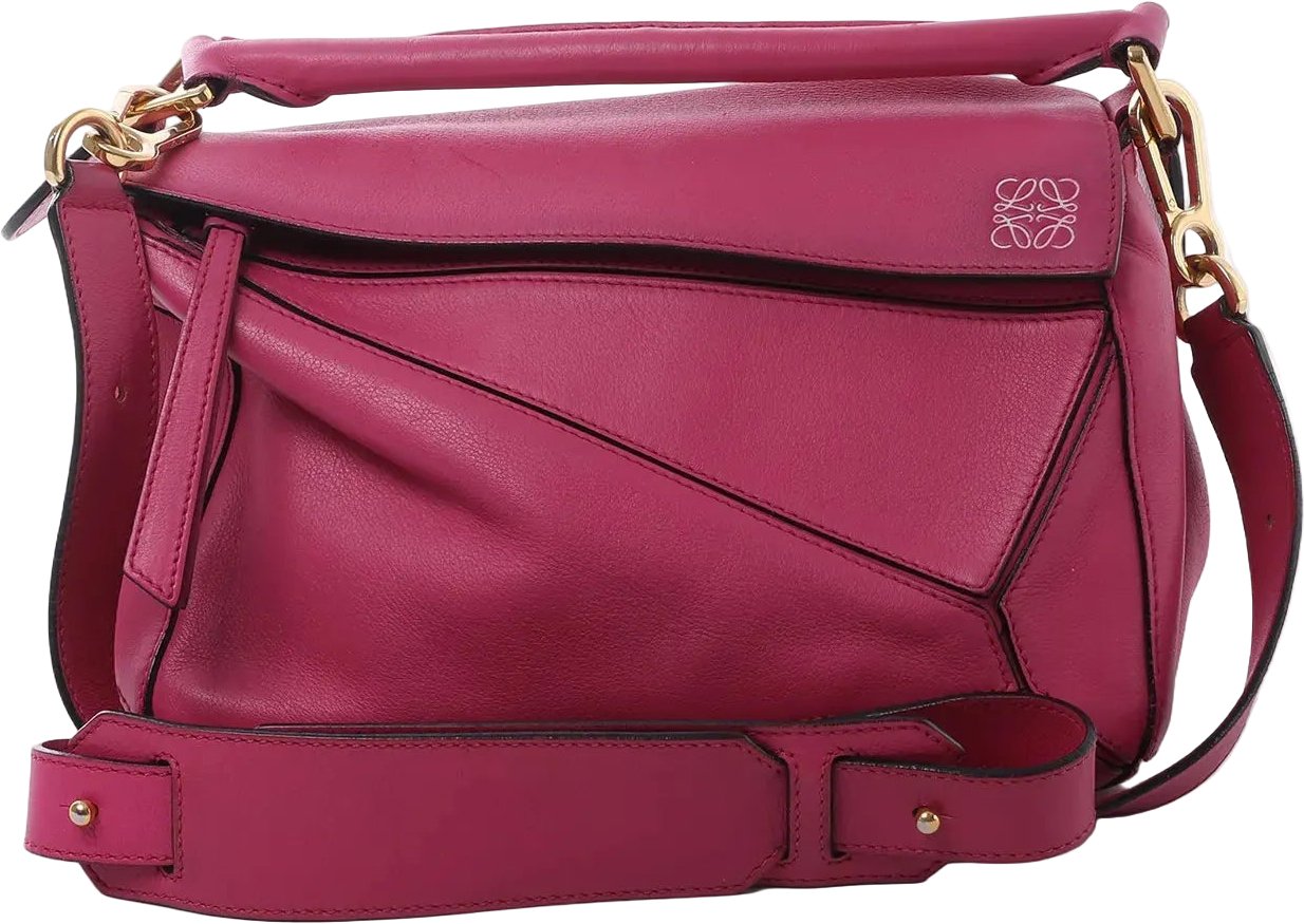 LOEWE Puzzle Small Leather 2Way Handbag in Pink Roze