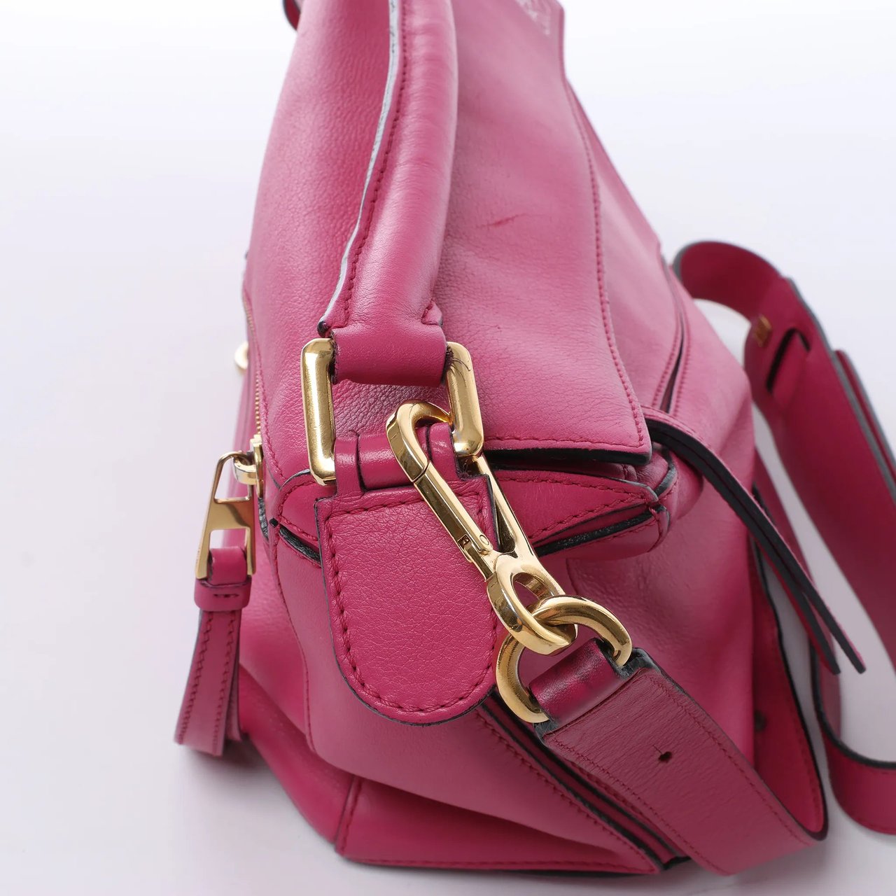 LOEWE Puzzle Small Leather 2Way Handbag in Pink Roze