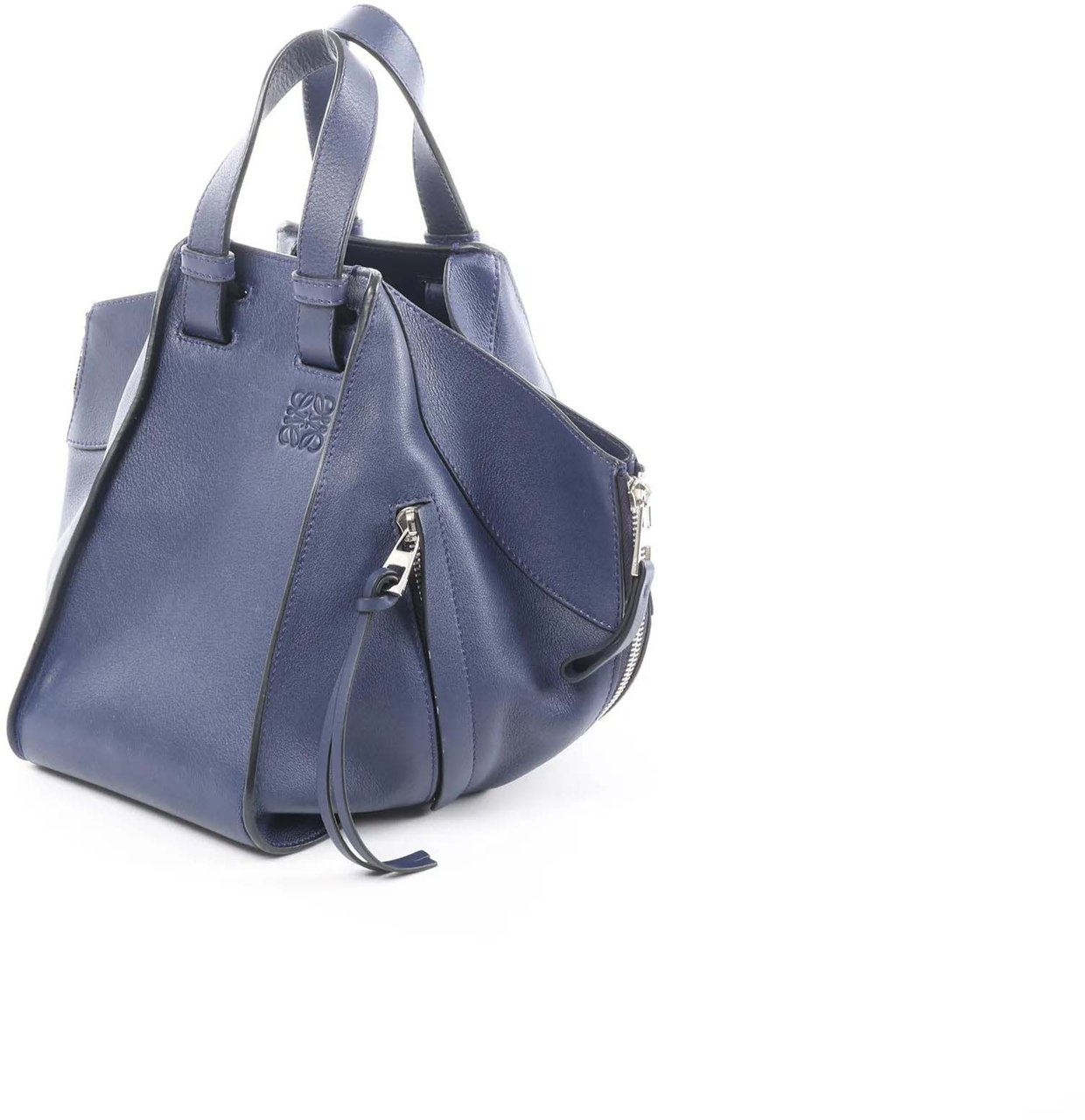LOEWE Hammock Medium Leather 2Way Handbag in Navy Blue Navy