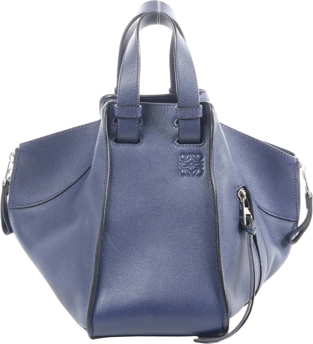 LOEWE Hammock Medium Leather 2Way Handbag in Navy Blue Navy