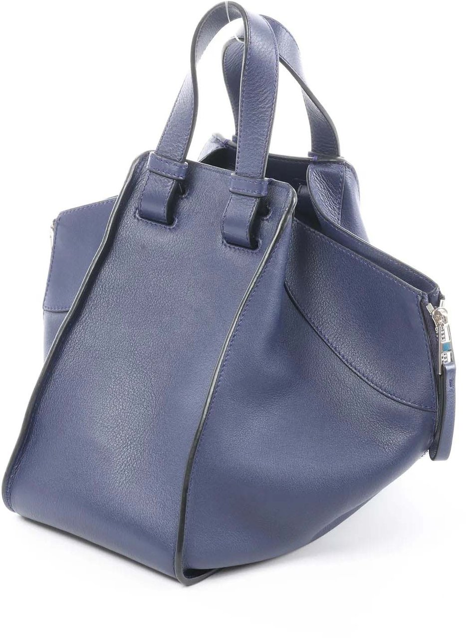 LOEWE Hammock Medium Leather 2Way Handbag in Navy Blue Navy